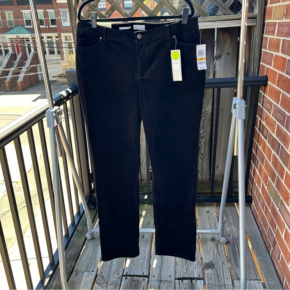 Charter Club Black Lexington Corduroy Plus Jeans 16W NWT